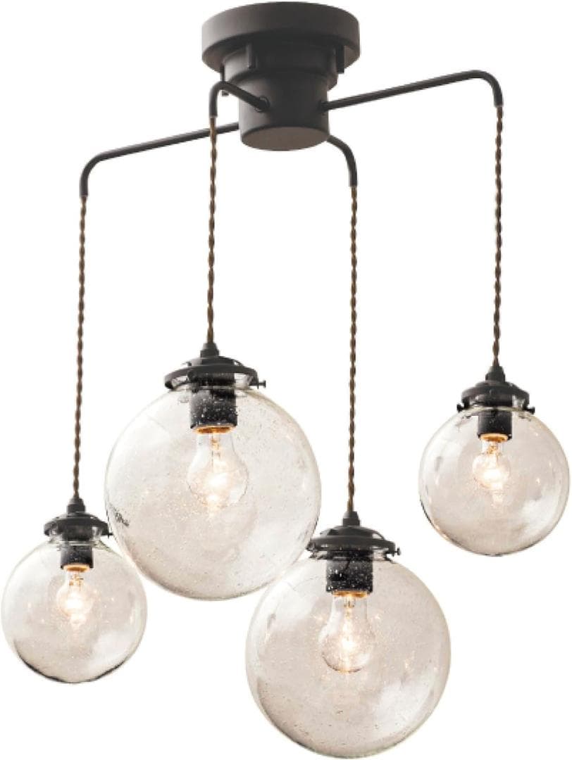 （ジャンク）オレリア　4灯シーリングライト 気泡