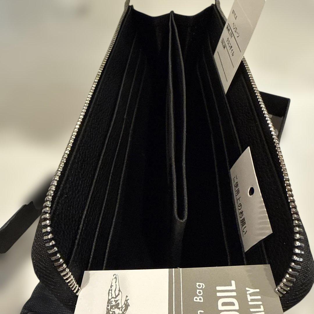 パピ さん専用新品　黒 シャイニングクロコダイルＬ型ファスナー長財布