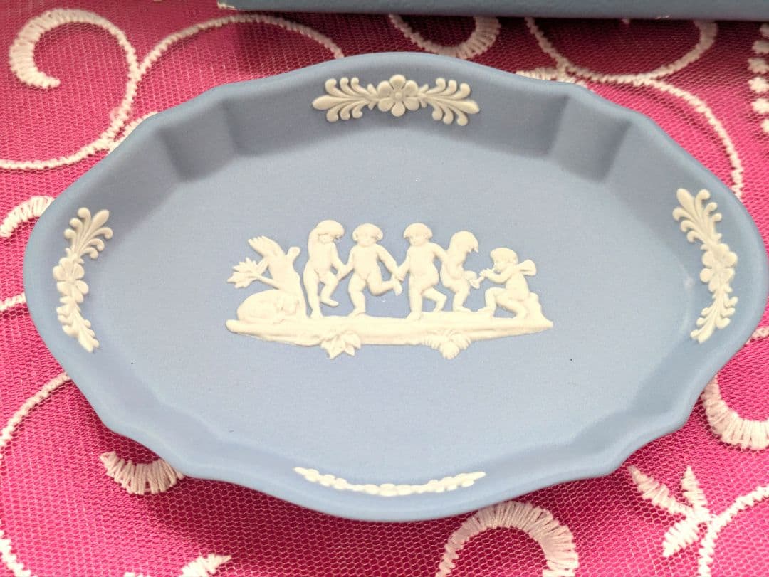 お値下げ✾ジャスパーペールブルー✾マントルクロック＆トレイ置時計