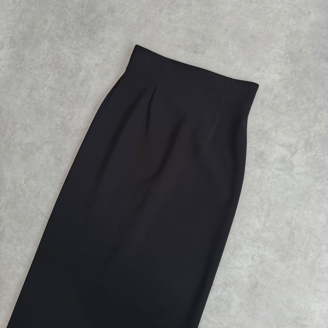 awi NOBLE ジャージーライクカラータイトスカート 40 黒 ロング