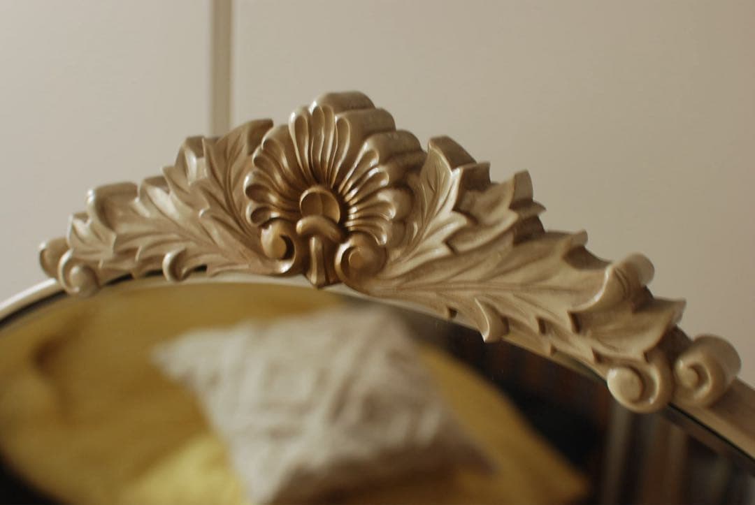 3点セット フランスミラー 鏡台 ドレッサー ミラー チェア 付き 猫脚 希少品