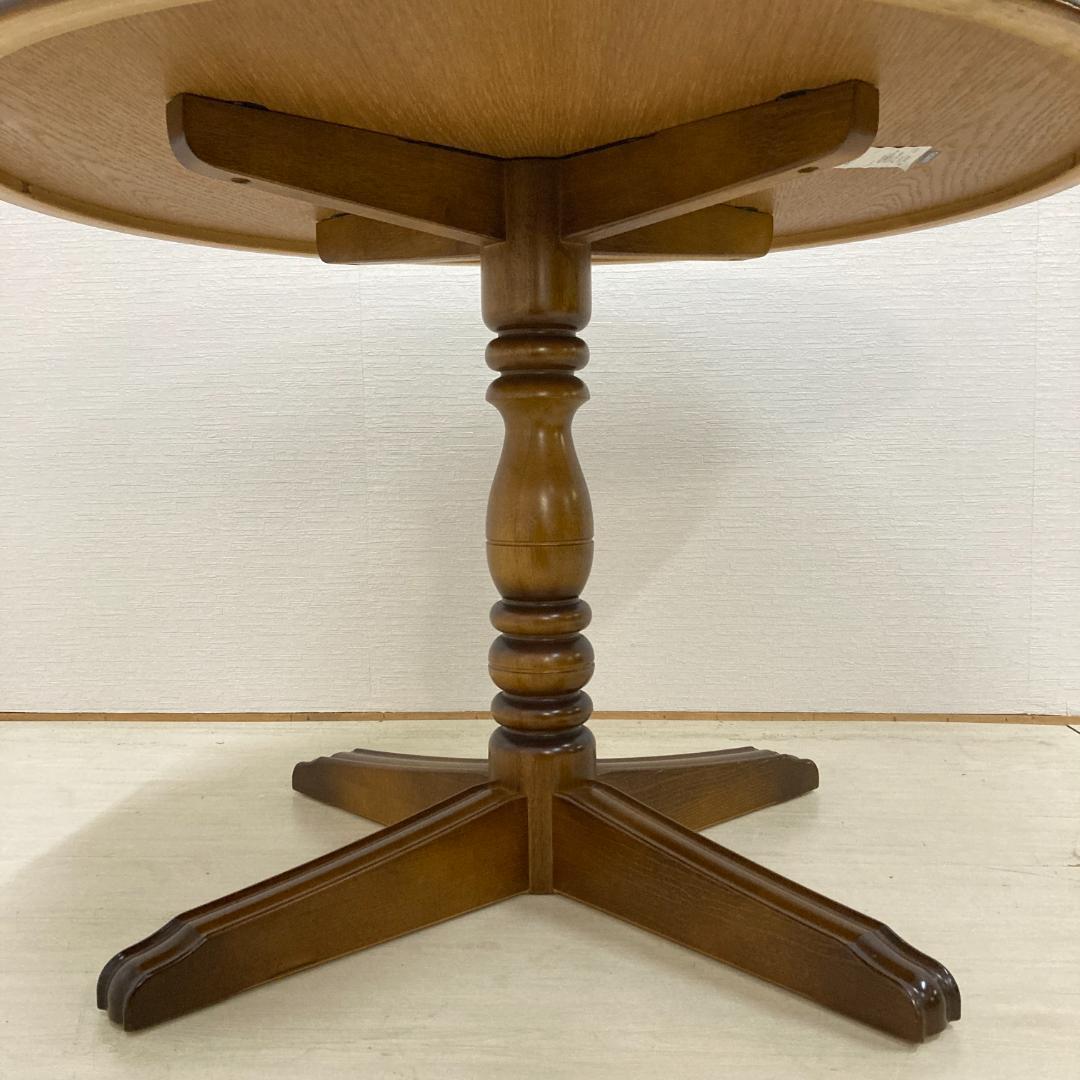 【カリモク】コロニアル　ダイニングテーブル　食卓　ラウンド　丸テーブル