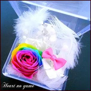 【高級プリザーブドフラワー】レインボーローズボックス 8セット