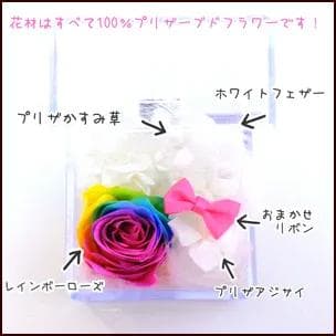 【高級プリザーブドフラワー】レインボーローズボックス 8セット