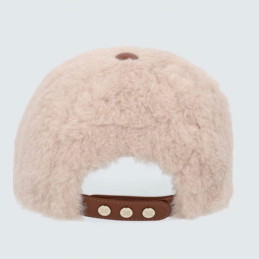 限定値下げ！新品未使用！Max mara ベージュ Mロゴ刺繍 ファーキャップ