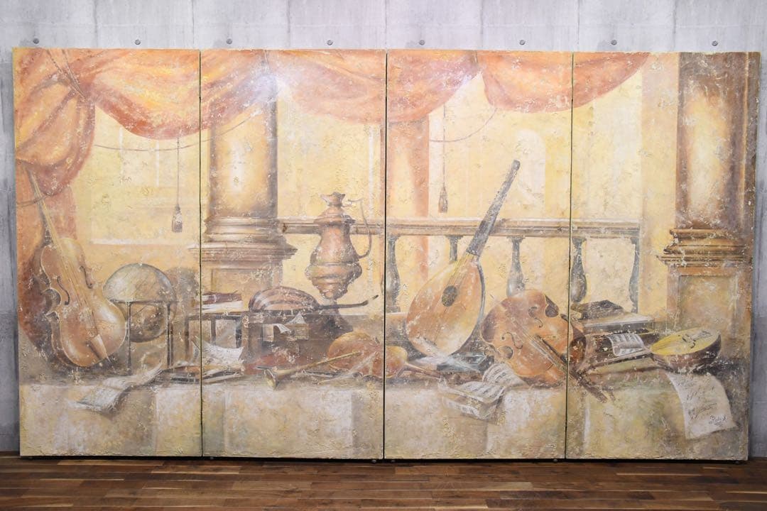 AGC102 西洋アンティーク 特大 362cm 高さ2m 4連 パーテーション