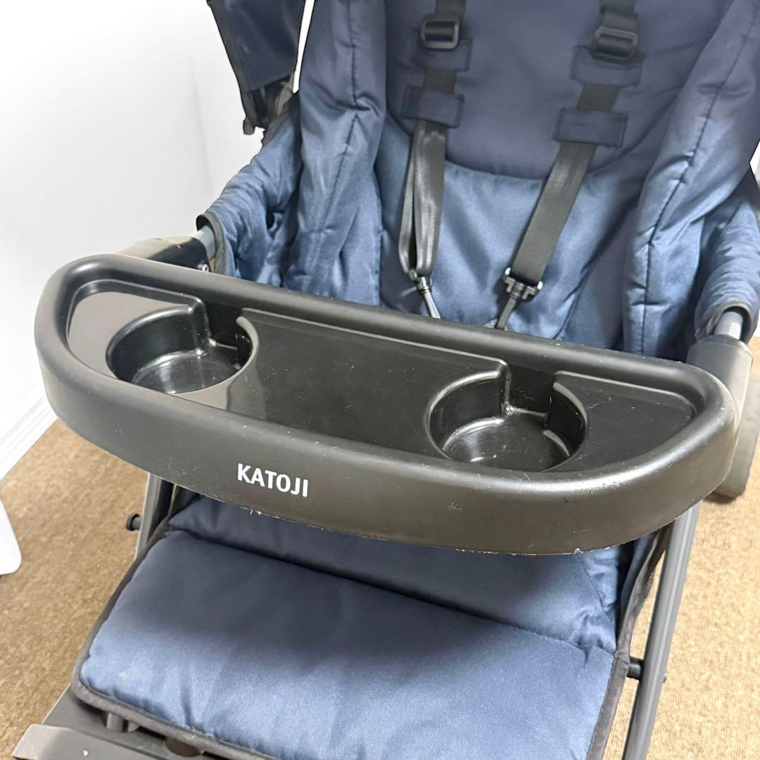 【美品】ベビーカー 2人乗り KATOJI 2人でゴー カトージ ネイビー