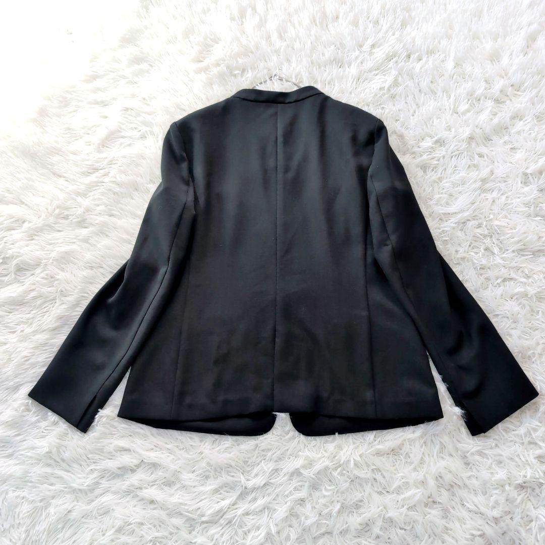✨️美品✨️ノーカラー　パンツスーツ　セットアップ　黒　M　プラステ　洗える