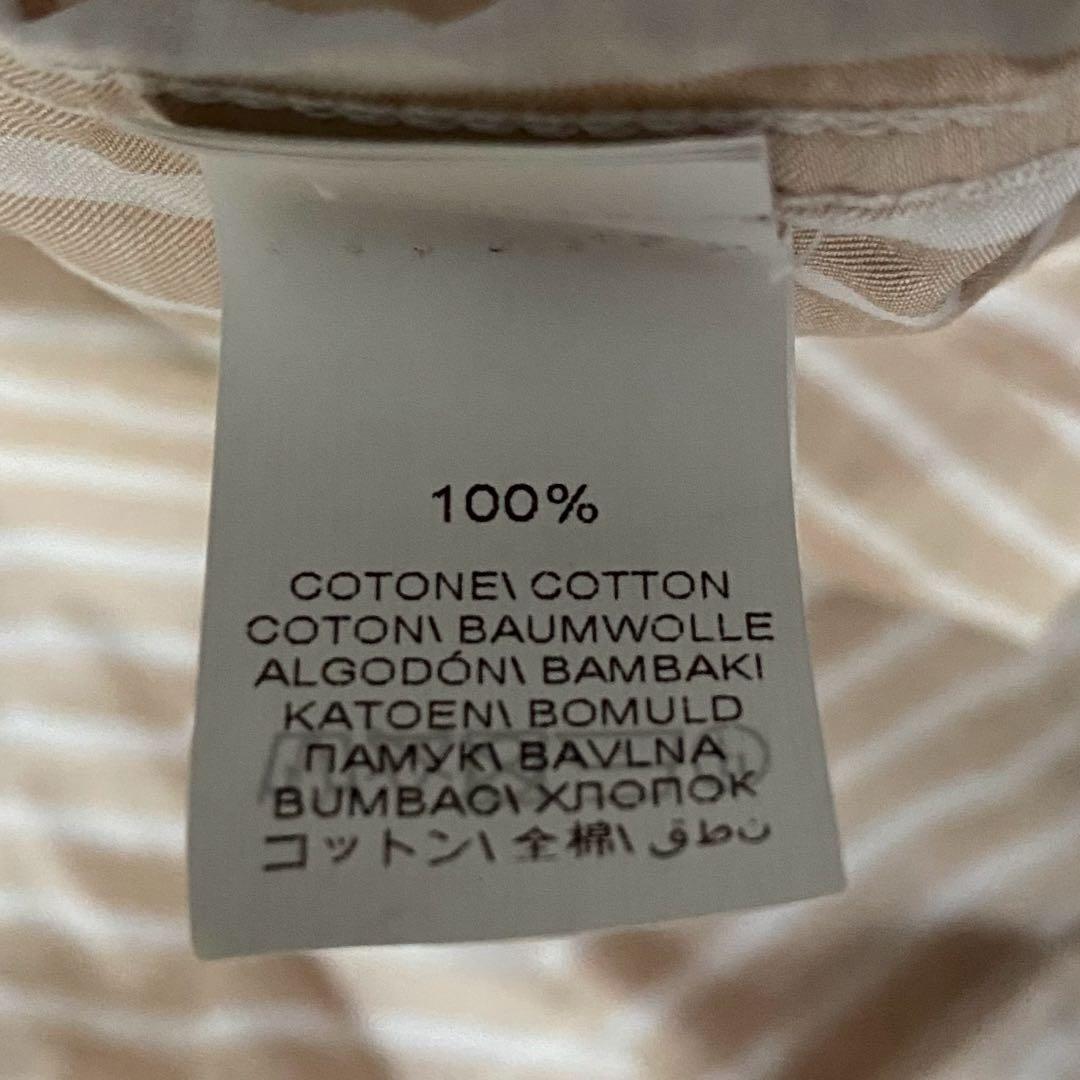 ブルネロクチネリ ストライプシャツ スリムフィット ライトブラウン コットン S