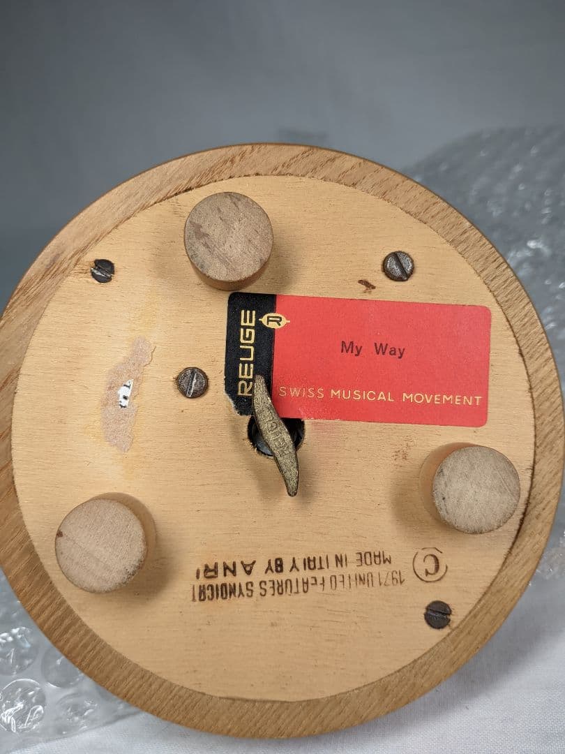 希少品 アンリ社製 ANRI スヌーピー アイスホッケー 木彫り人形オルゴール