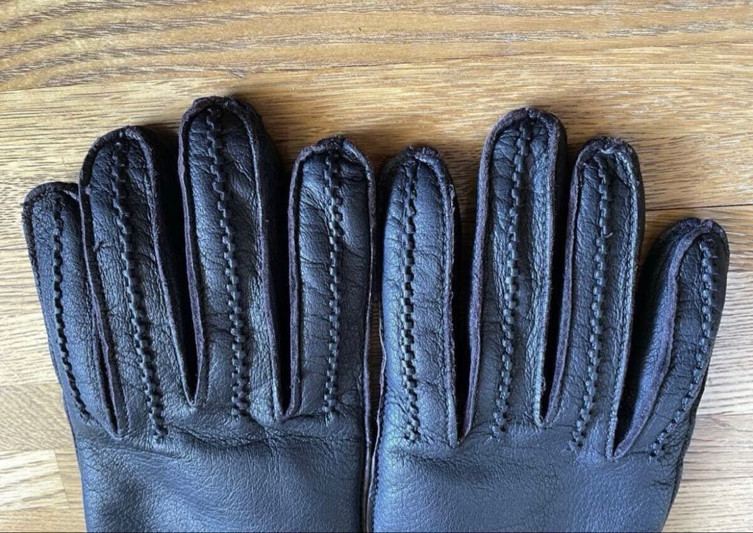 ニ*ク様 アルマーニ レザー 手袋 グローブ EMPORIO ARMANI 革手
