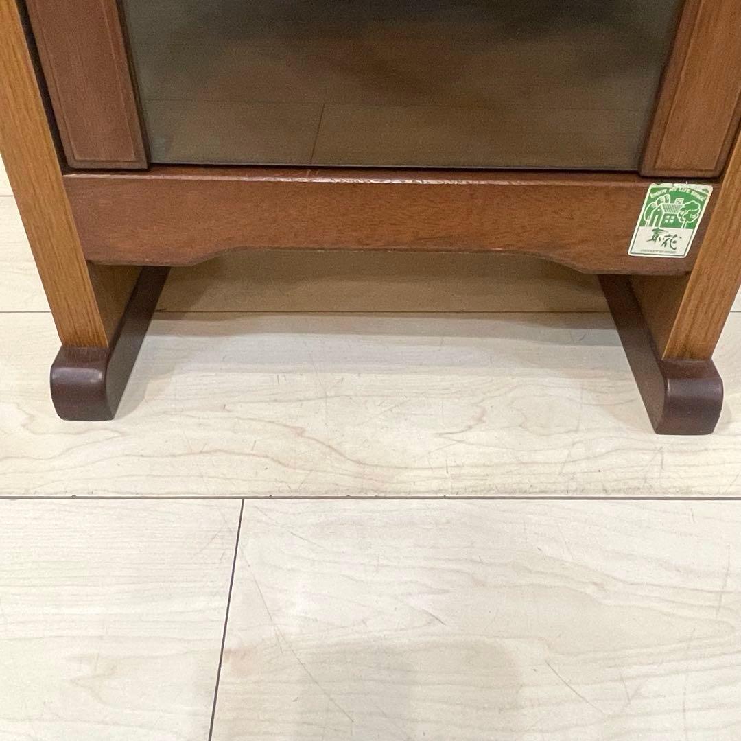 【美品】AYANO 綾野製作所 木製 キャビネット ガラス扉 収納棚 8段