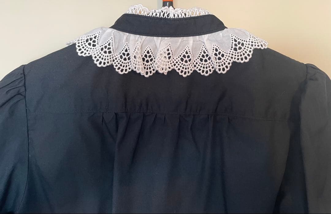 Victorian maiden コットンレースフリルブラウス ブラック 美品