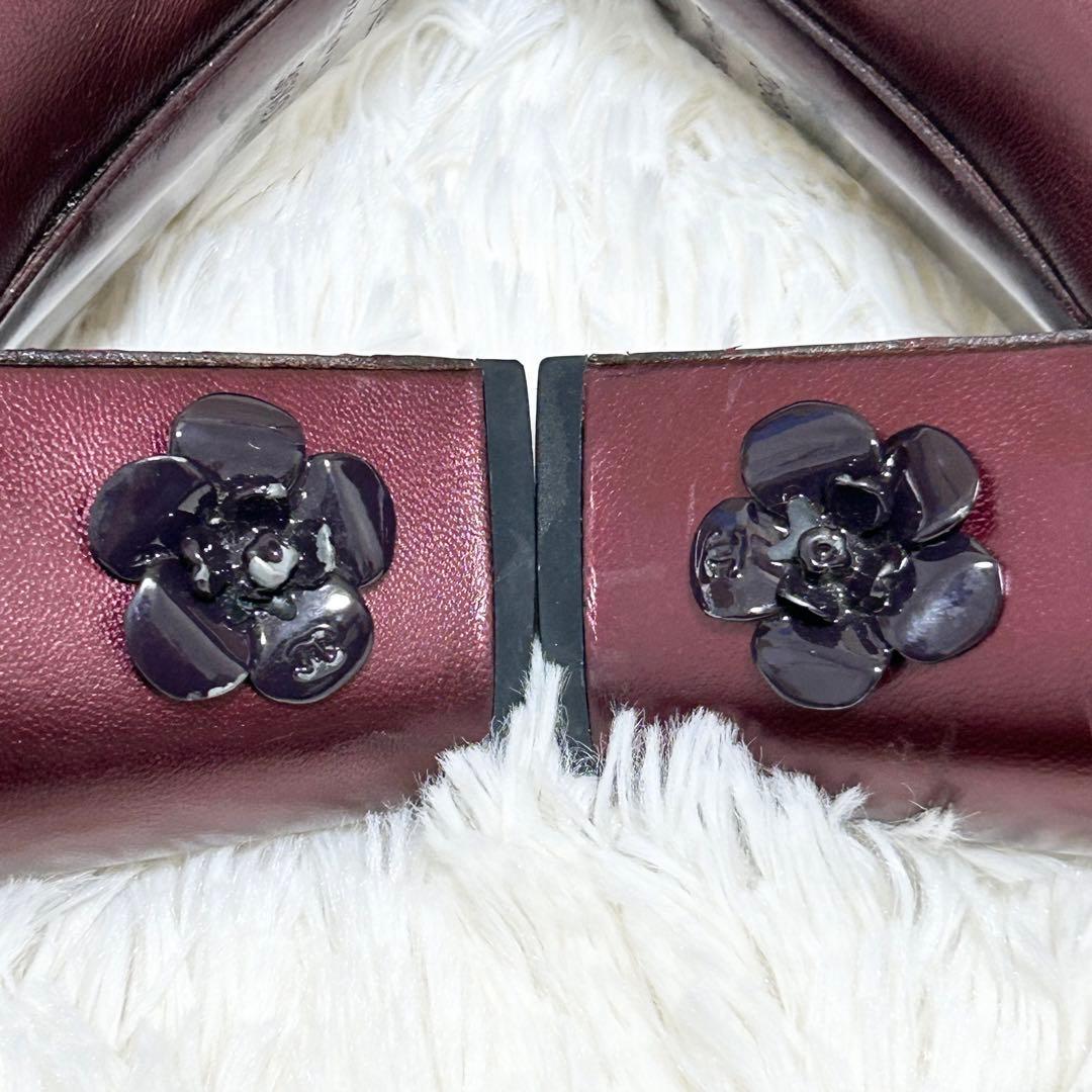 【良品】CHANEL シャネル パンプス カメリア