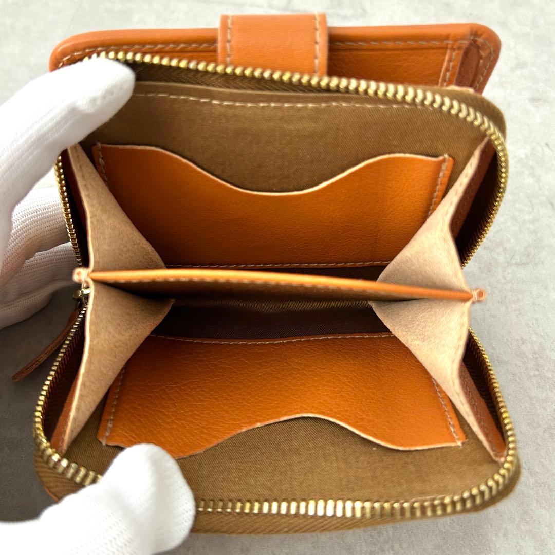 【美品✨️】IL BISONTE 2つ折り財布 ラウンドジップ ヤケヌメ