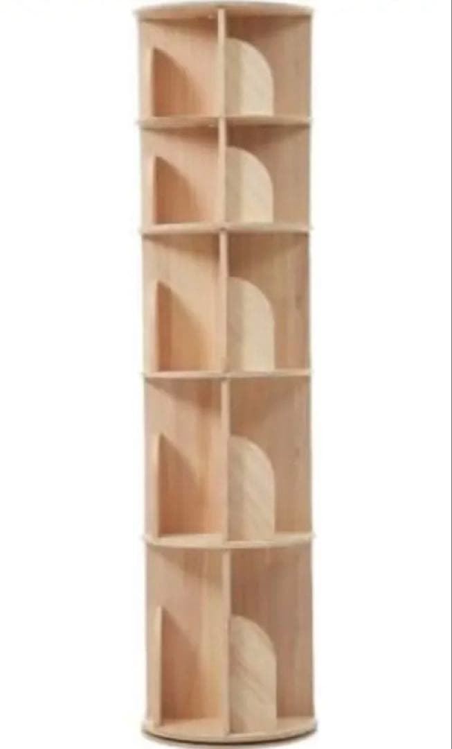 即納！5段　回転式本棚 大容量 絵本棚 スリム 本棚 回 A3 A4が入る高