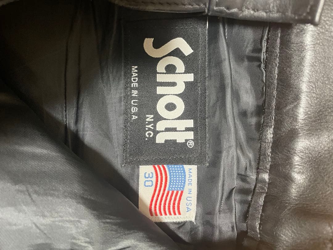 L*L様 SCHOTT ショット　レザーパンツ　革パン ブラック 30 USA製