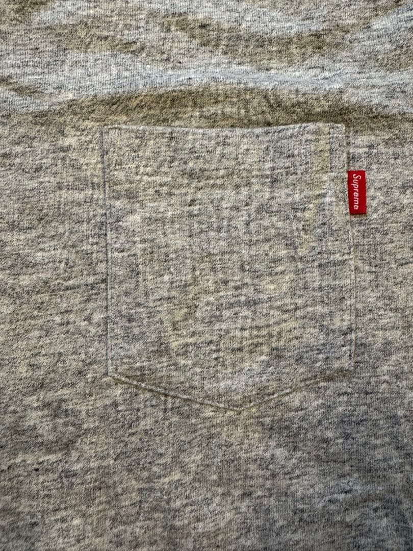 ロンt Supreme L/S POCKET TEE LM シュプリーム　グレー