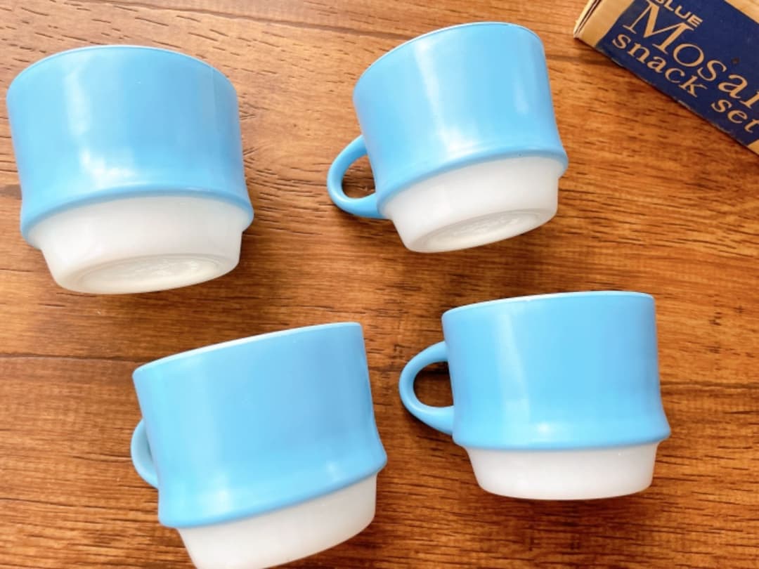 オールドストック　ファイヤーキング　モザイク　スナックセット　4客セット　箱付き