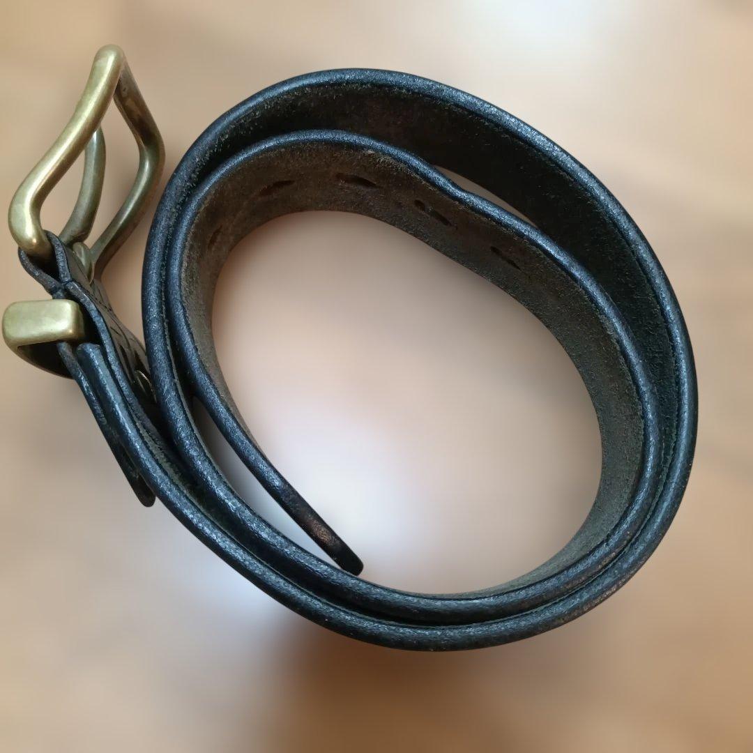 エビス カモメ 型押し 黒 レザーベルト