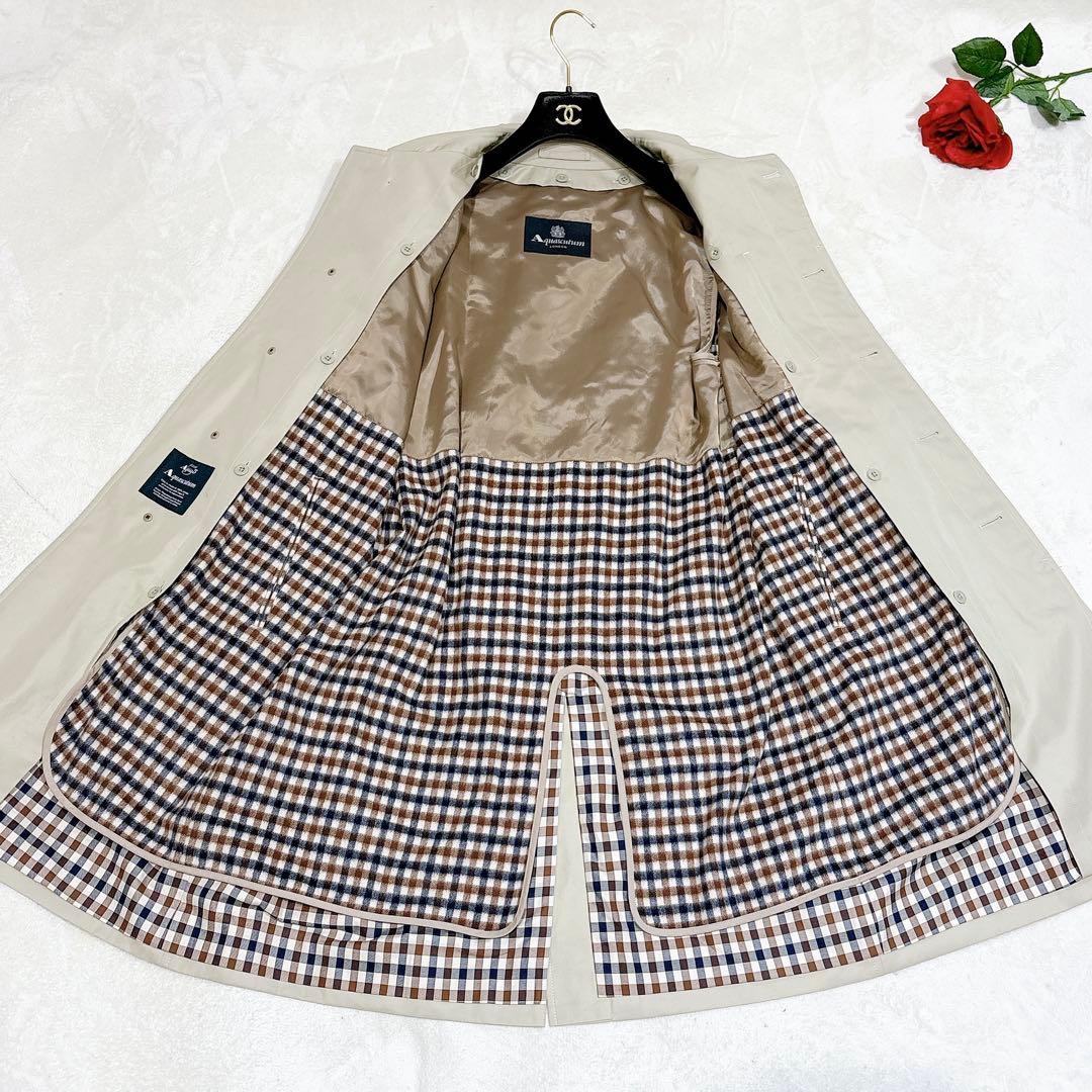 新品同様✨　アクアスキュータム　ステンカラーコート　ライナー　ベージュ　38