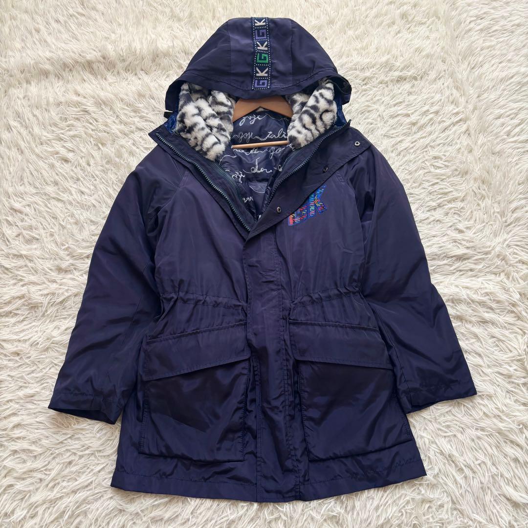 美品 伊太利屋 3WAY ダウンコート インナーダウン Mサイズ 紺 近年モデル