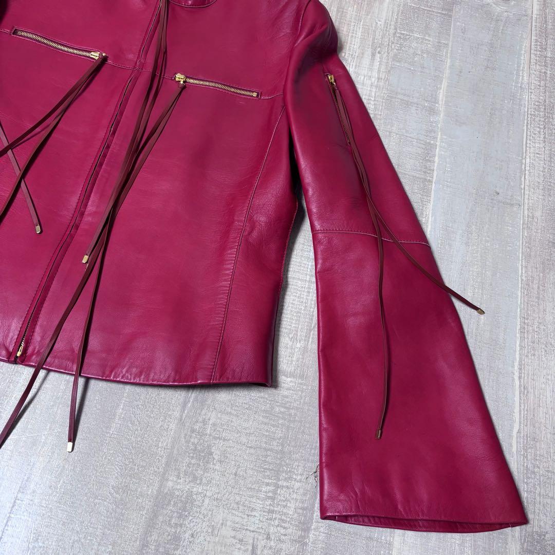 【日本製 羊革】JUNKO KOSHINO シングルレザー ライダースジャケット