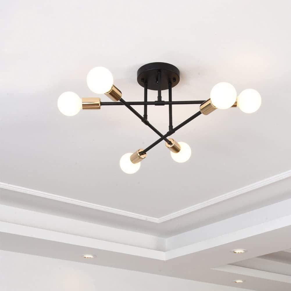 【M2209-118-86】6灯シャンデリア 北欧レトロ 回転式ライト