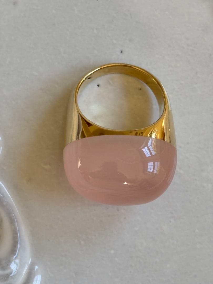 bororo ボロロ ローズクォーツ ロックシリーズ リング 13.5