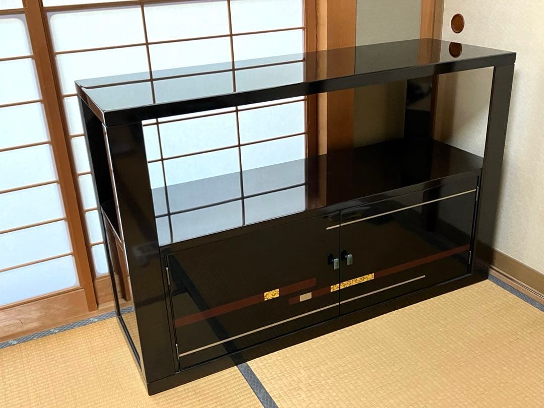 未使用•美品 モリシゲ MORISHIGE 飾り棚 呂色塗 総漆塗り 諏訪