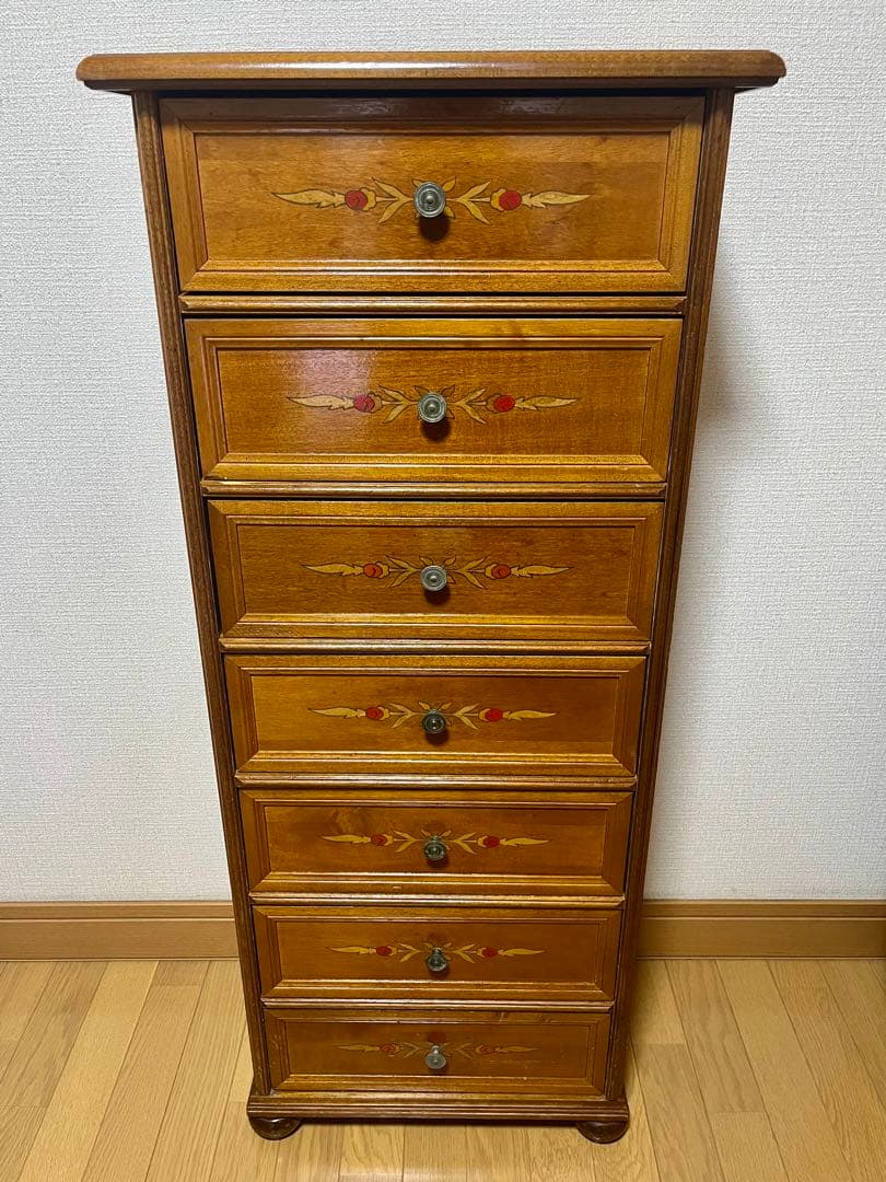 イタリア製 7段チェスト chest 象嵌 タンス アンティーク