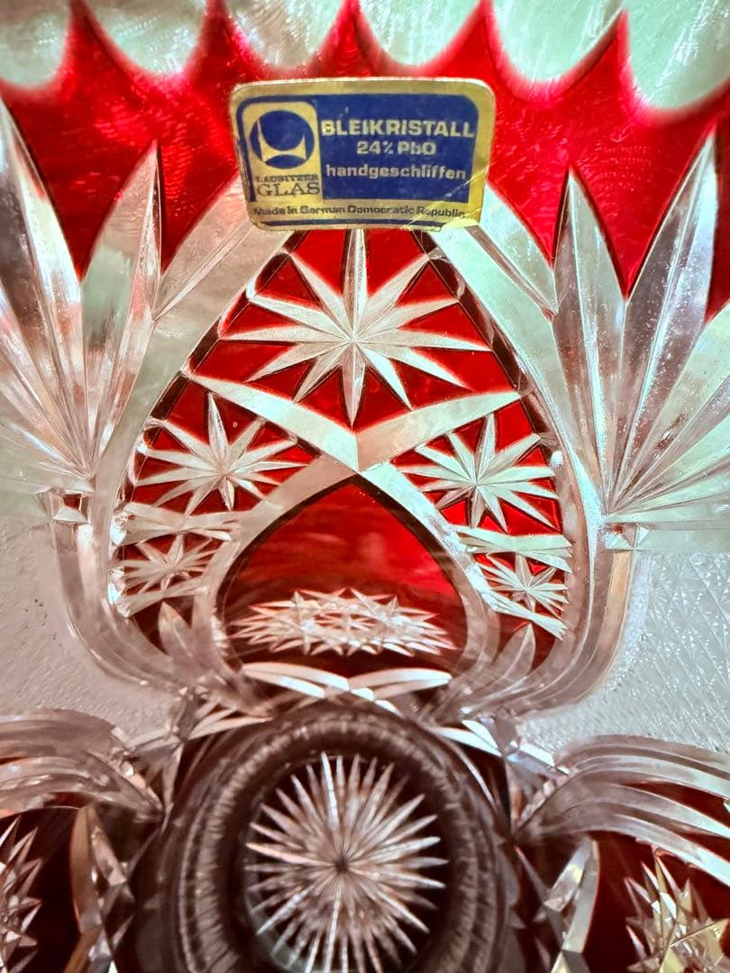 大型クリスタル花瓶　ドイツ製　LAUSITZER GLAS クリスタル