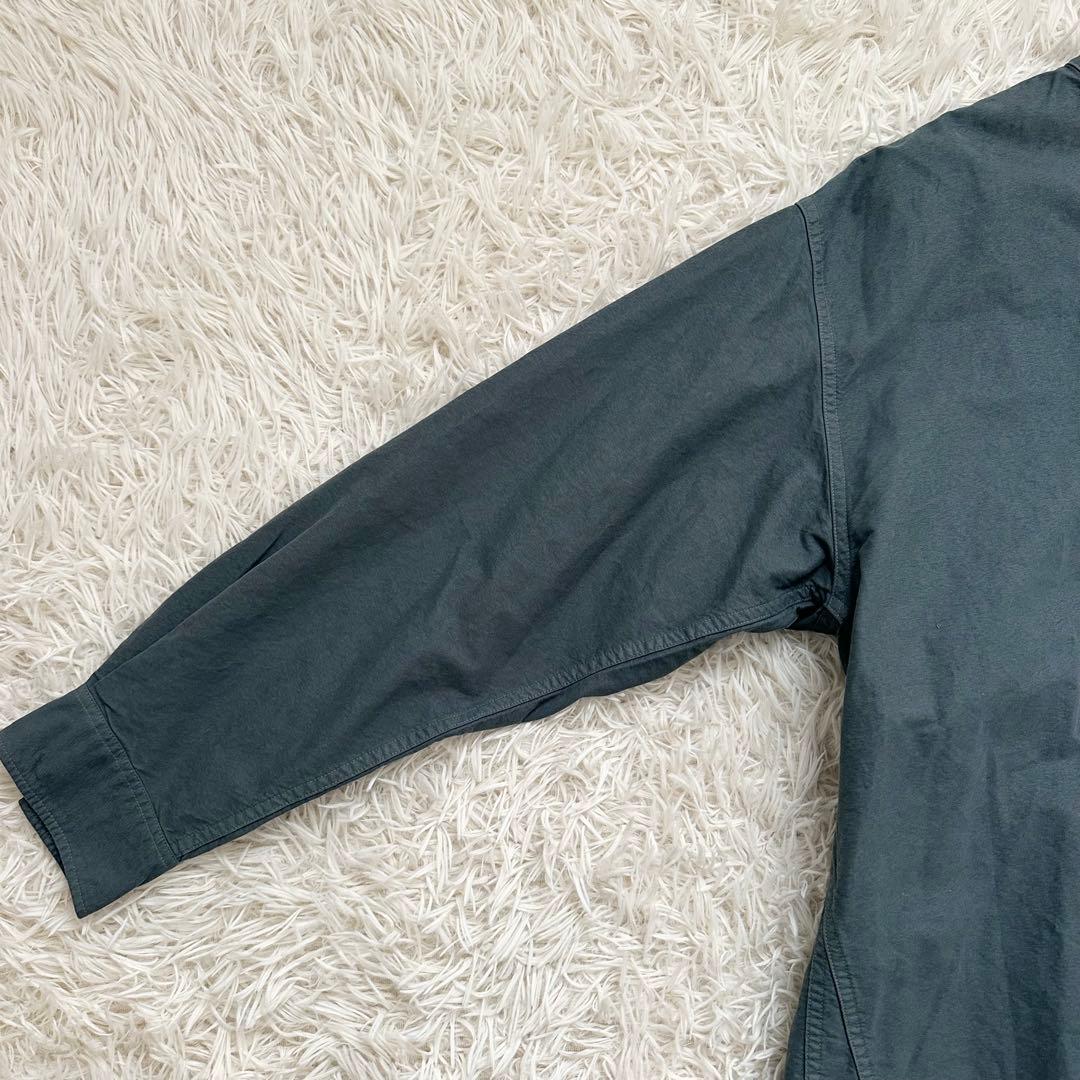 24SS✨️MHL. エムエイチエル バンドカラー 長袖シャツ カーキグレー L