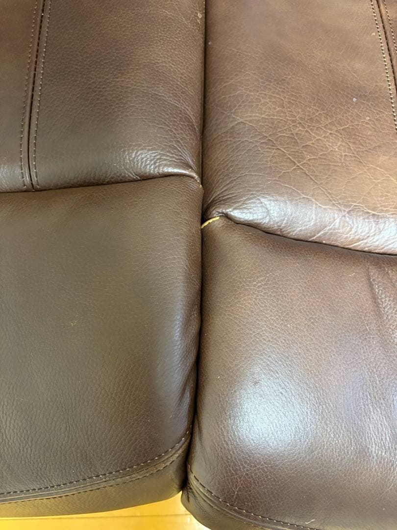 ブラウン 3人掛けリクライニングソファ