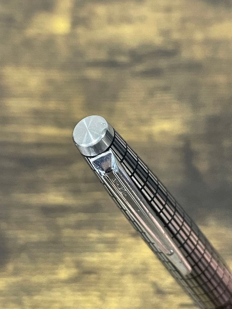 筆記確認＆洗浄済み　1978年製　18金　蝕刻　格子　パイロット　万年筆　細字