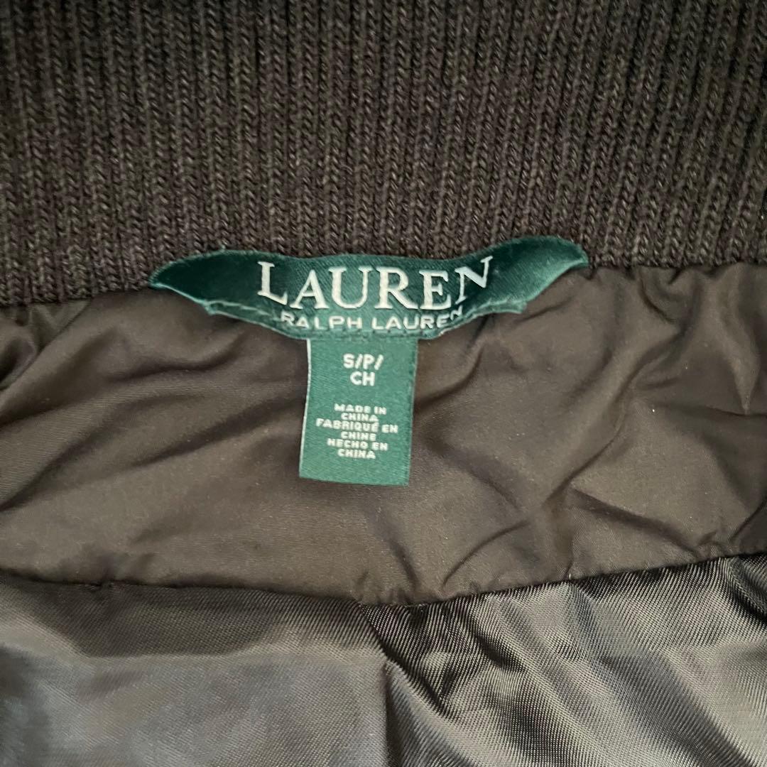 ローレンラルフローレン　ダウンコート　ショールカラー　フード　ロング　黒　M相当