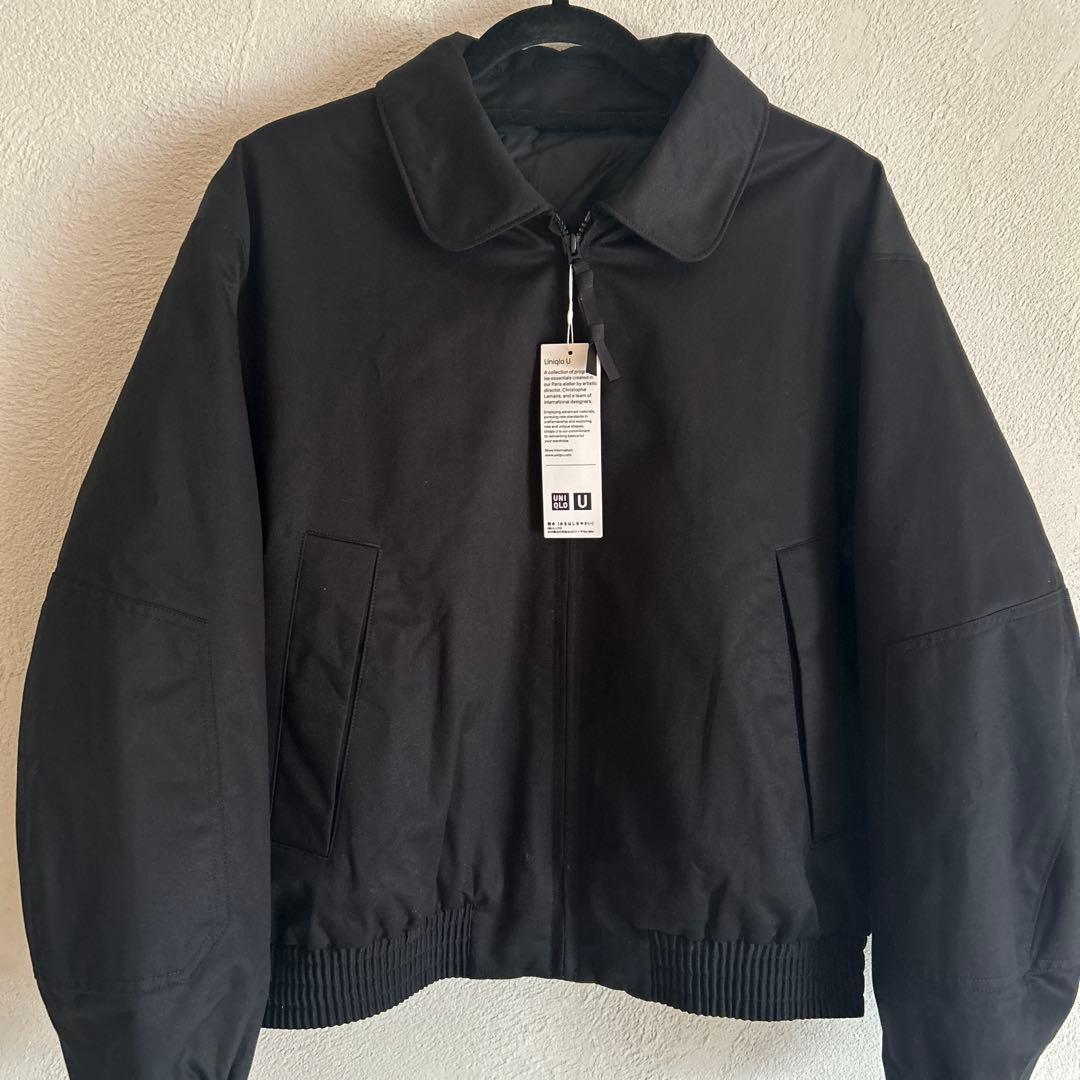 新品 UNIQLOUパフテックショートブルゾン ブラック M