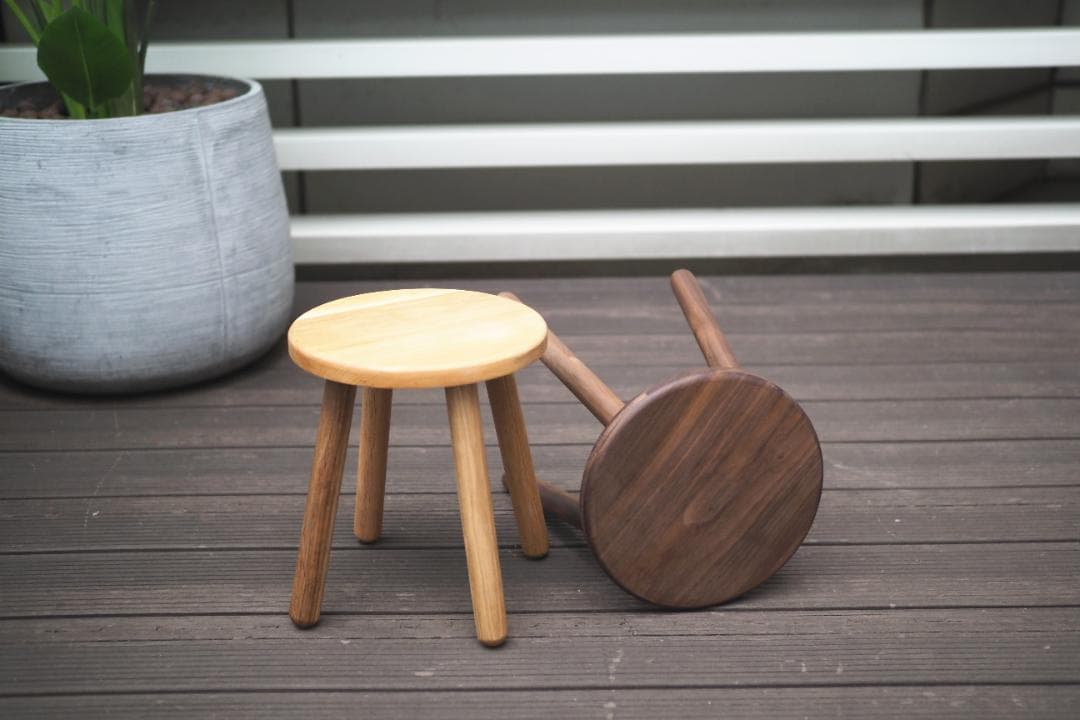 ウッドスタンド（Walnut製）丸型265Φ　Woody'sPlus Store