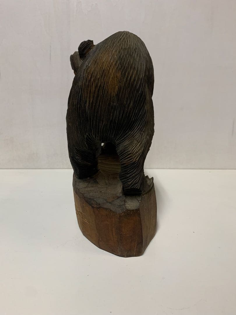 木彫り熊　親子　骨董　一木彫り