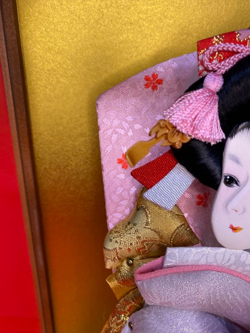 本つげかんざし　羽子板ガラスケース１０号・間口約２７×奥行約２１×高さ約４６㎝