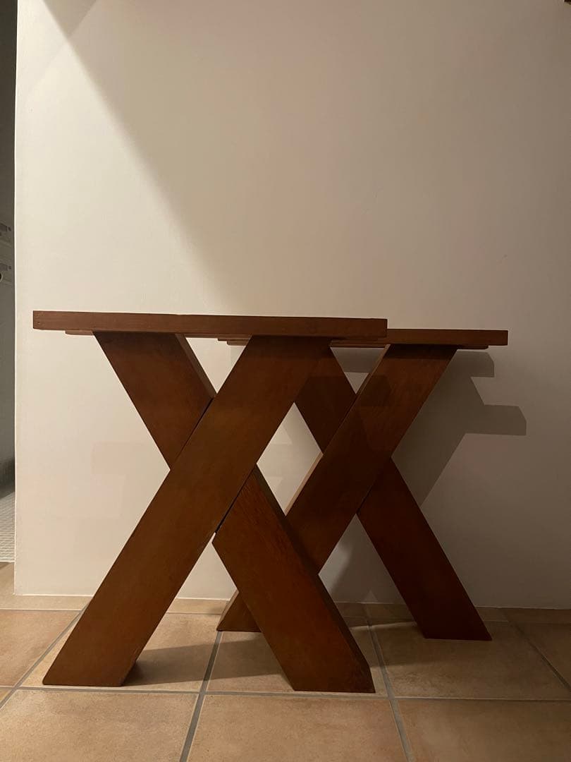 木製X型テーブル脚　2個セット