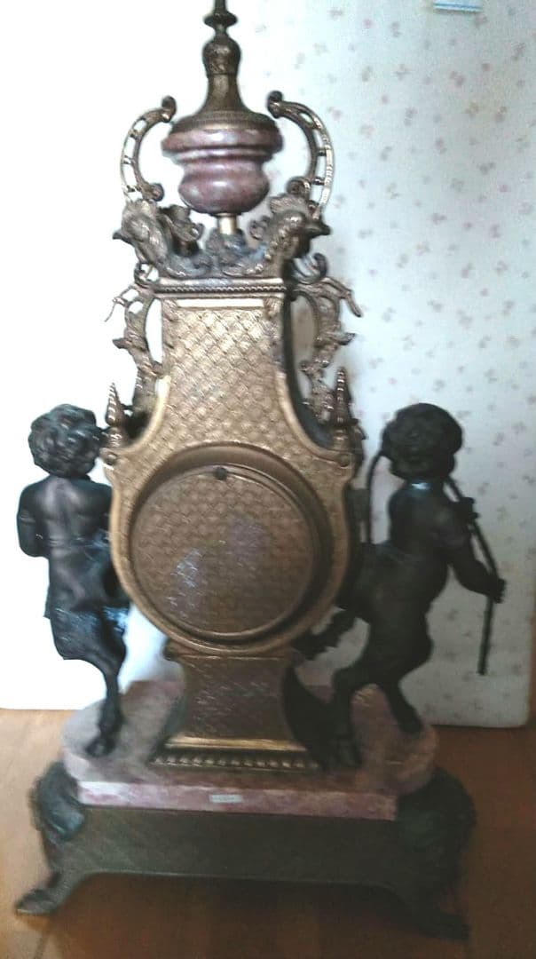 インペリアル　大理石置き時計　小物入れ　セット　アンティーク　ロココ調