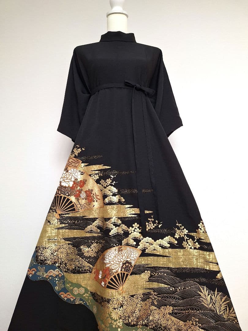 着物リメイクワンピース3705