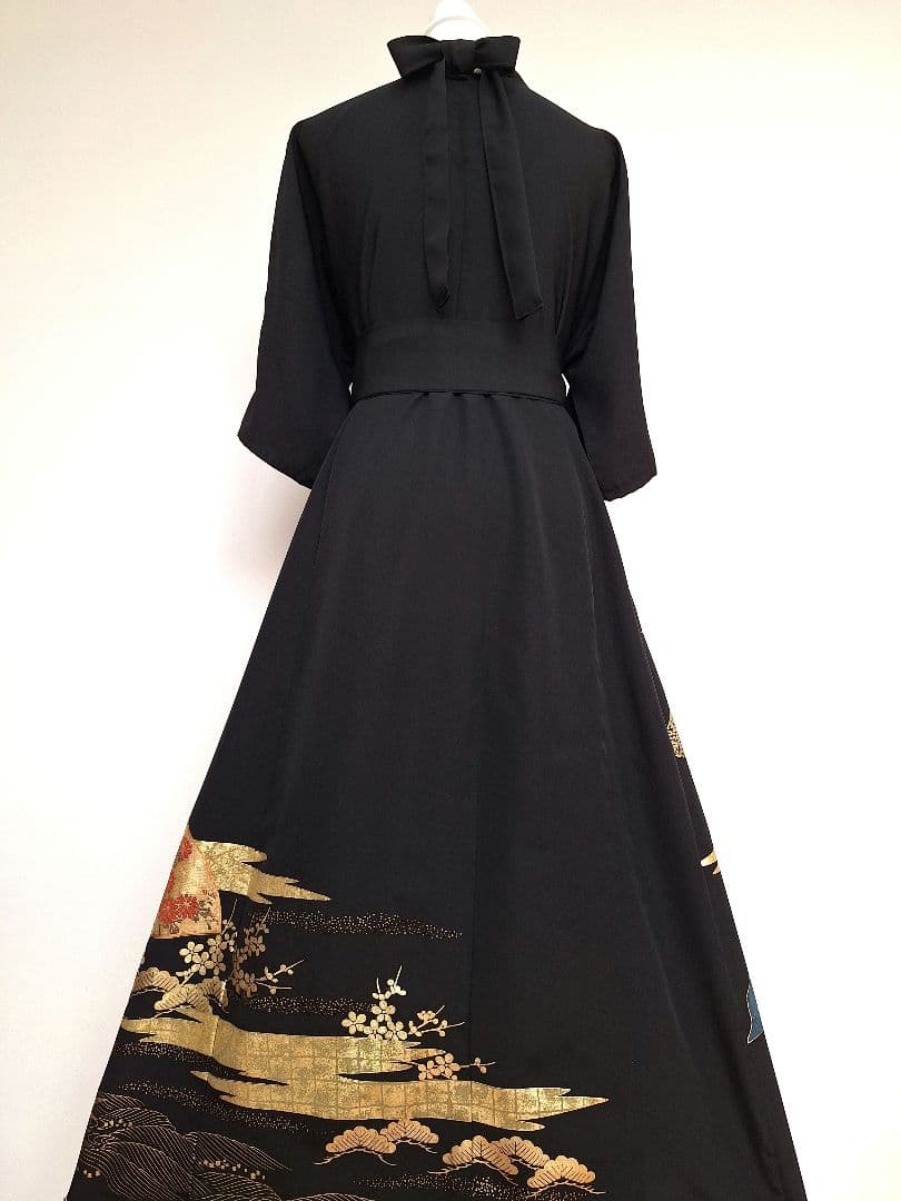 着物リメイクワンピース3705