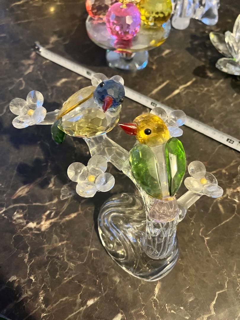 クリスタルガラスの小鳥 スワロフスキーの小鳥 スワロフスキーの コキンチョウ