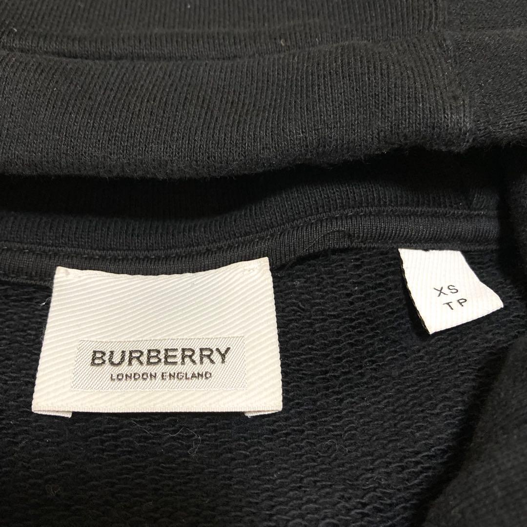 美品 BURBERRY バーバリー ノバチェック ジップパーカー スウェット 黒
