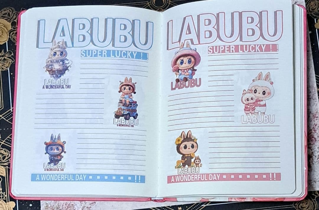 No. 1031 ドラノート らぶぶノート スカルパンダノート 中カラフル