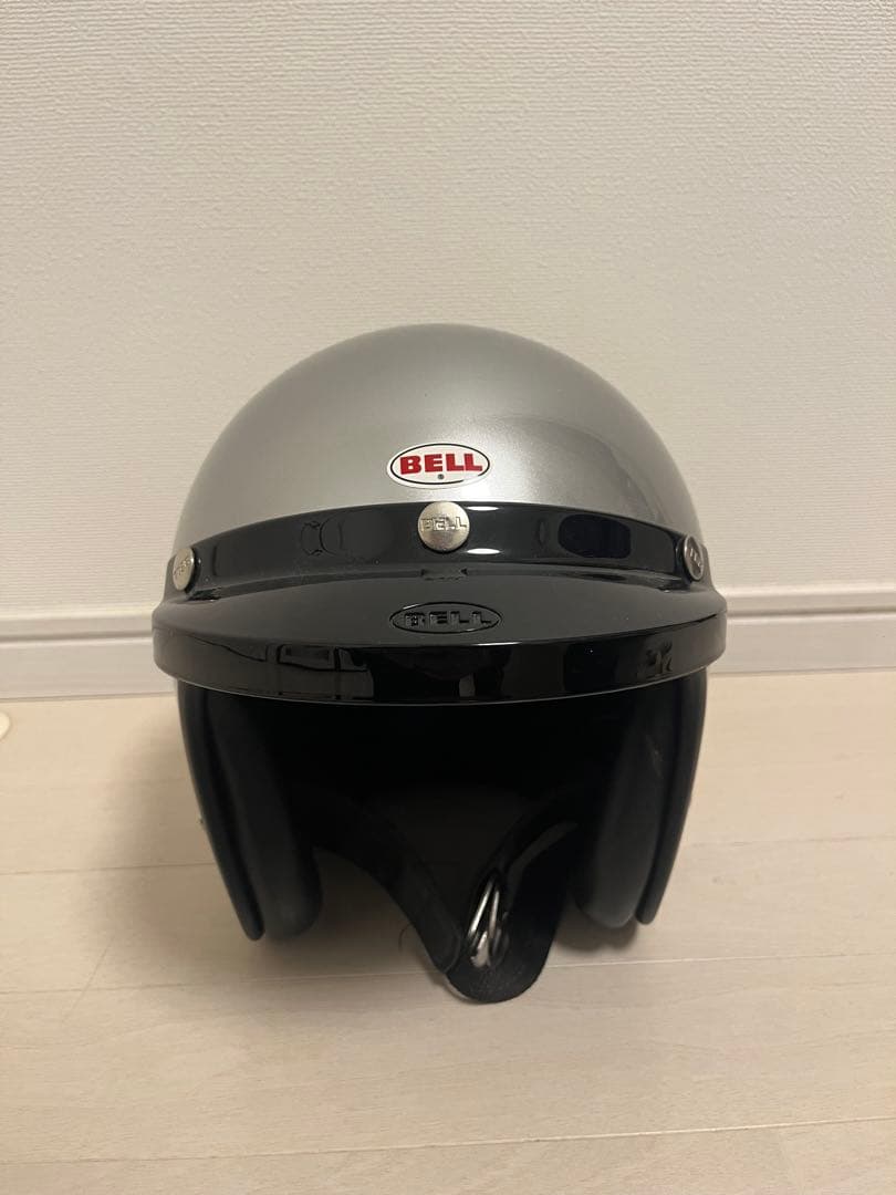 BELL ジェットヘルメット 500-TX シルバー M バイザー付き