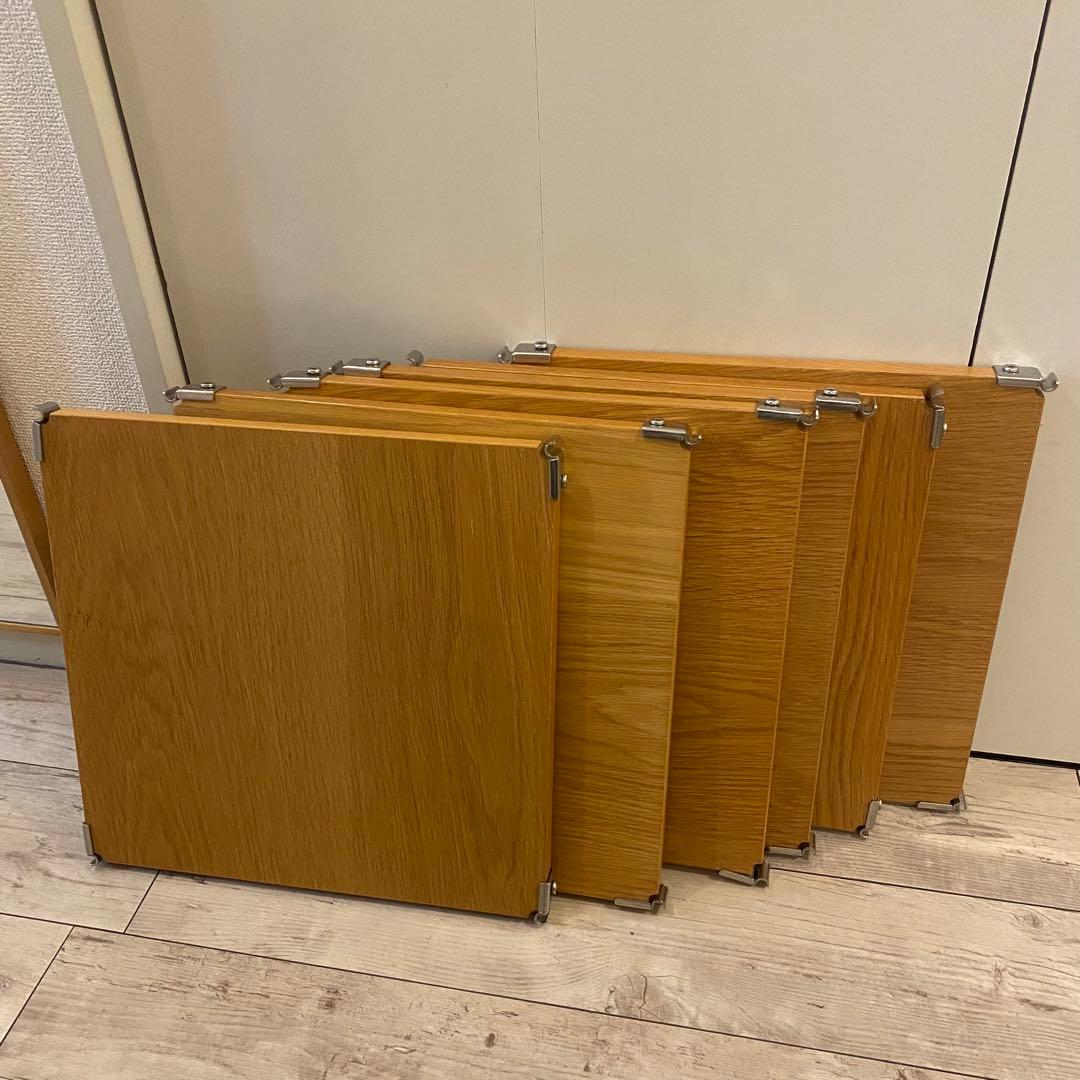 6枚セット　無印良品　ステンレスユニットシェルフ　オーク材