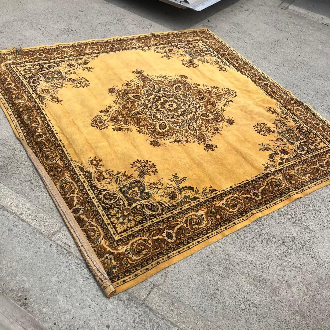 昭和レトロ カメイ トレメート アラベスク模様 ペルシャ絨毯 大型絨毯 ラグ